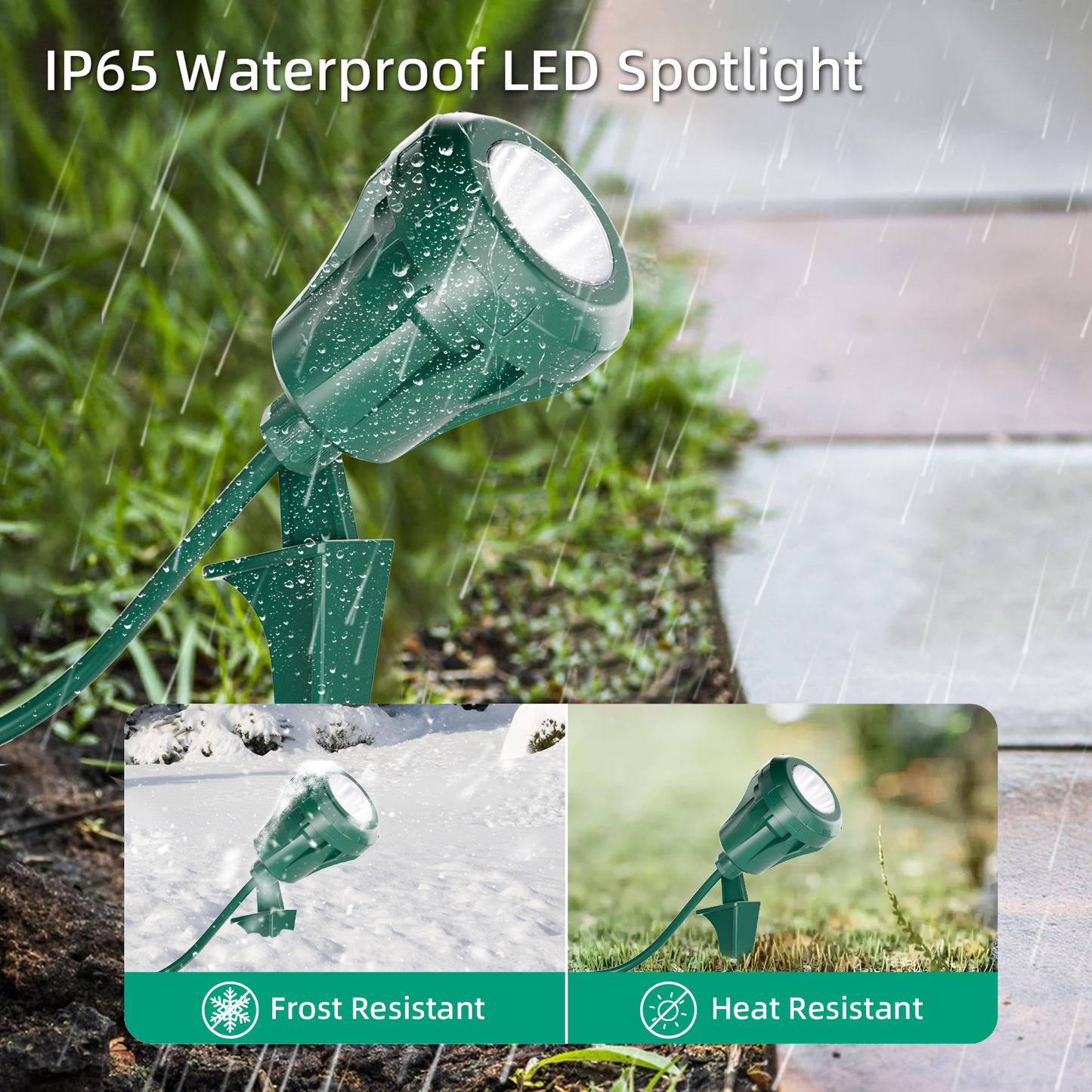 120V LED Outdoor Spotlight Plug in Landscape Light for Yard, Halloween, Christmas Tree Flag Light, ETL Listed