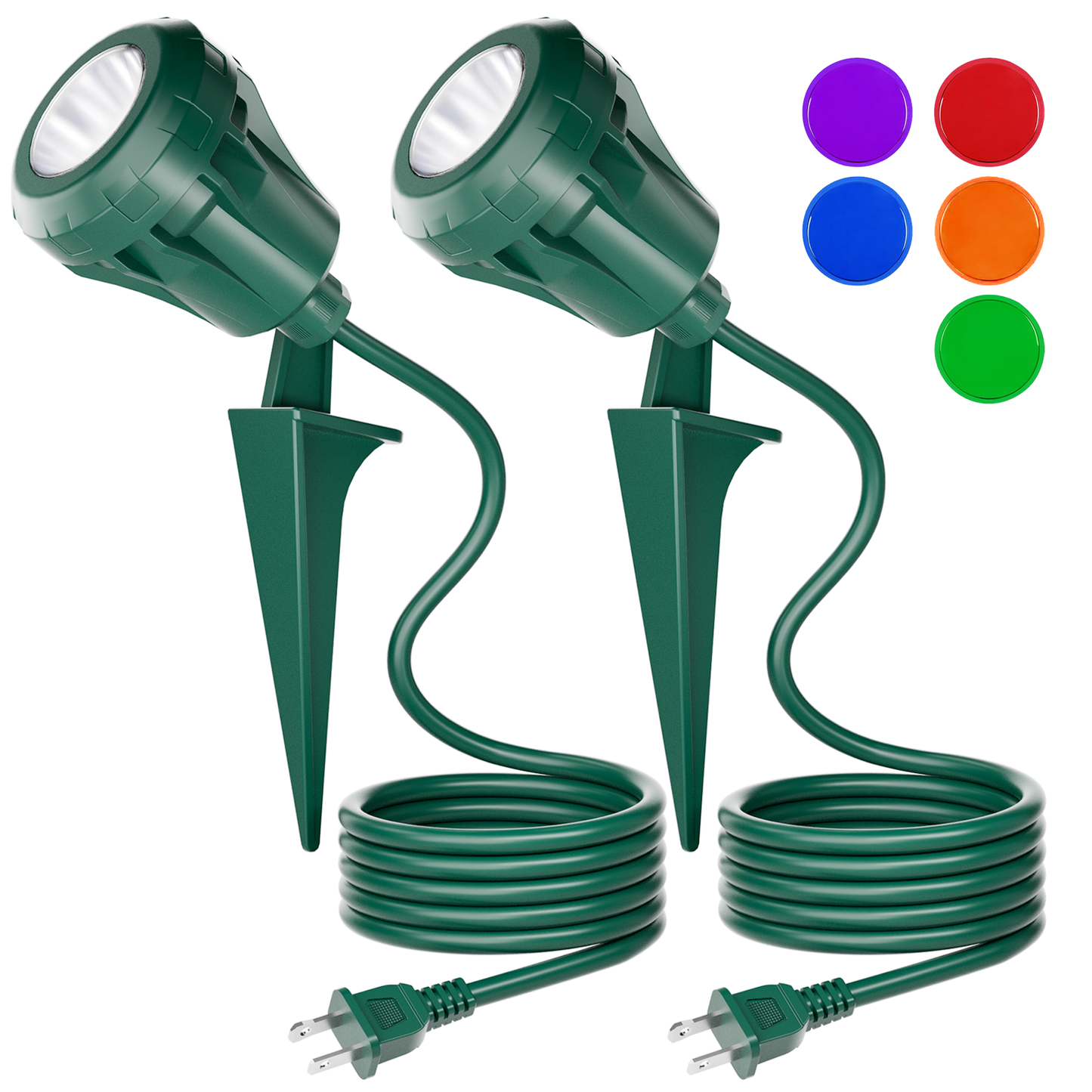 120V LED Outdoor Spotlight Plug in Landscape Light for Yard, Halloween, Christmas Tree Flag Light, ETL Listed
