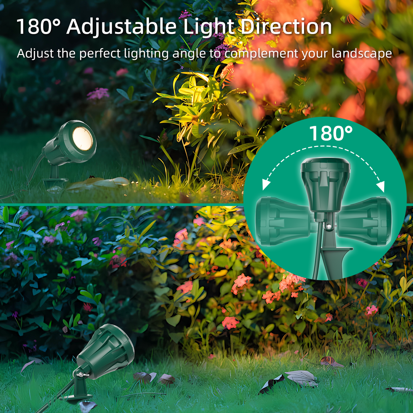 120V LED Outdoor Spotlight Plug in Landscape Light for Yard, Halloween, Christmas Tree Flag Light, ETL Listed