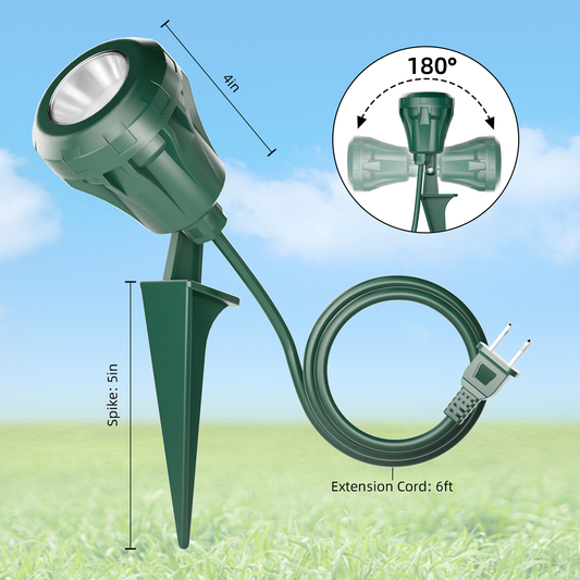 120V LED Outdoor Spotlight Plug in Landscape Light for Yard, Halloween, Christmas Tree Flag Light, ETL Listed