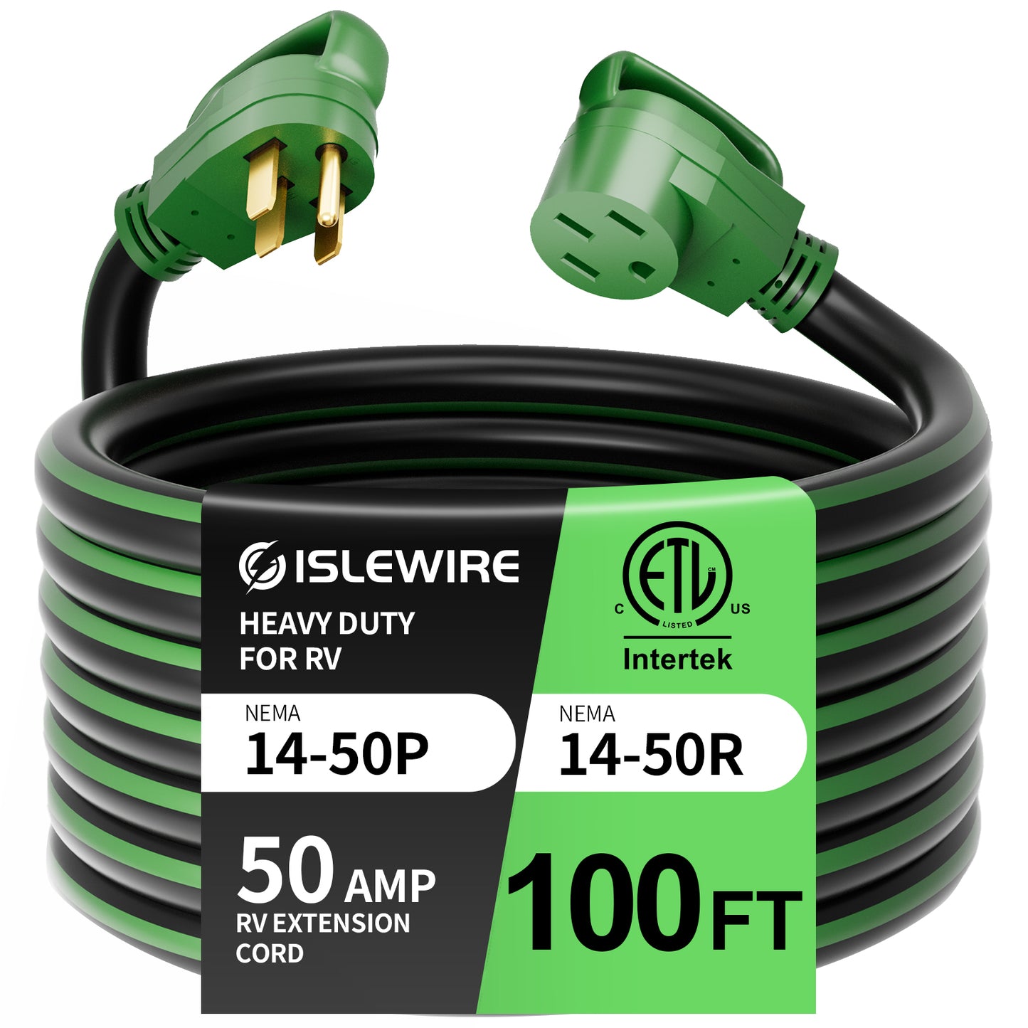 50 Amp NEMA 14-50 RV/EV Extension Cord with Grip Handle