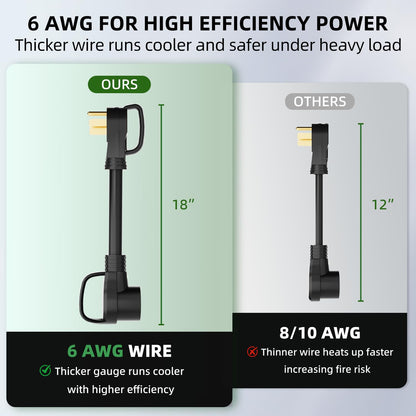 6 AWG Welder Extension Cord 10FT, NEMA 14-50P to 6-50R Adapter, 50 Amp 250V 12500W, Heavy Duty 4-Prong to 3-Prong Welding Power Cord with Handles & LED Indicator, Generator to Welder Use