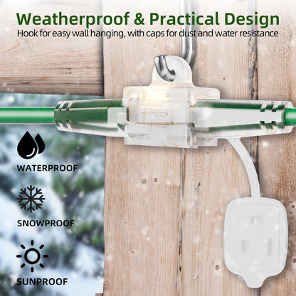 25 FT Outdoor Extension Cord with Multiple Outlets, Evenly Spaced 3 Outlets with Indicator Lights