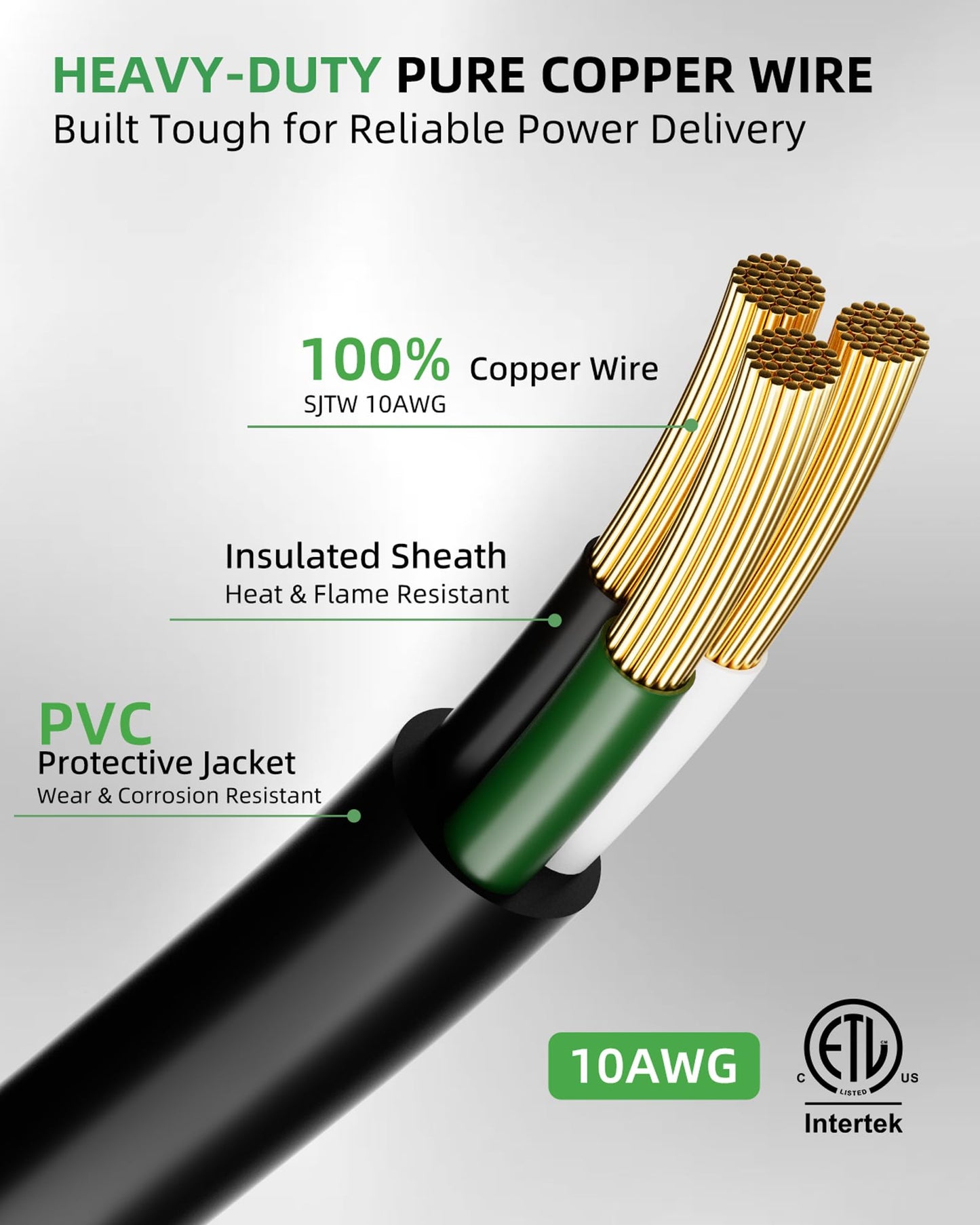 islewire 25ft 250V Welder Extension Cord, 10 Gauge Heavy Duty Outdoor Welding Cord with LED Indicator, NEMA 6-50P to 6-50R, 30 Amp 3 Prong Power Extension for Welding Machines, 10 AWG SJTW, Black