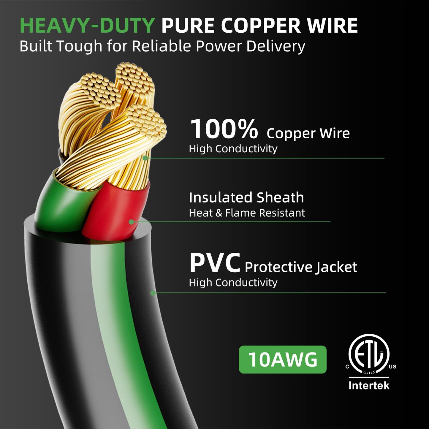 NEMA L6-30 Extension Cord 25FT, 30 Amp 250V 7500W, L6-30P to L6-30R Twist Lock Generator Cord, 10 Gauge SJTW, Heavy Duty Locking Power Cord for Welding, Brewing, and Industrial Use, ETL Listed